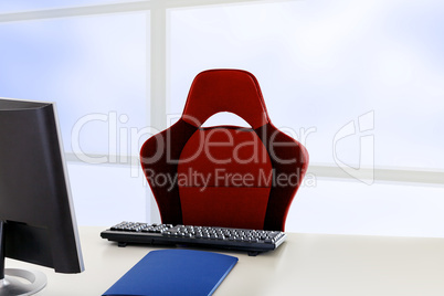 Empty office desk