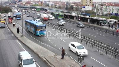 Multi lane hybrid traffic in city
