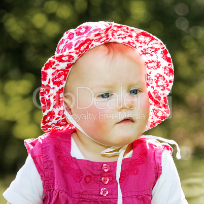 Infant portrait in garden