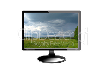 black monitor with image