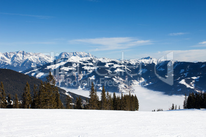 winter with ski slopes of kaprun resort