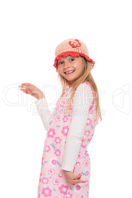 Smiling little girl with knit cap