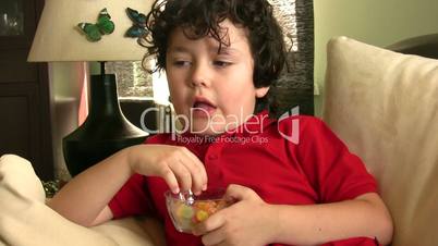 child eating candy