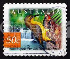 postage stamp australia 2003 yellow-bellied sunbird