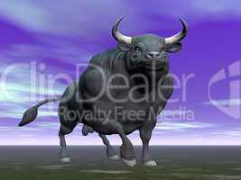 Bull in the dark - 3D render