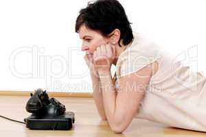 Woman waiting on call