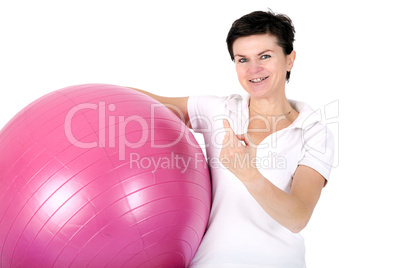 Woman with exercise ball