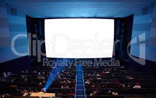 Cinema auditorium with light of projector.