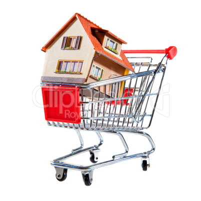 shopping cart and house