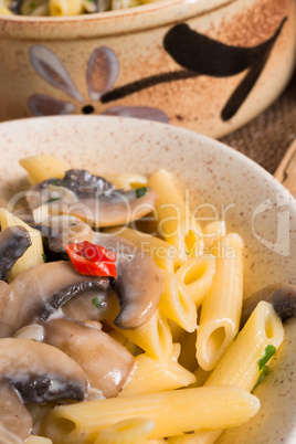 penne and mushroom sauce