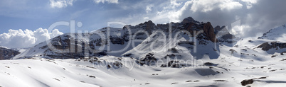 Panorama of snowy mountains