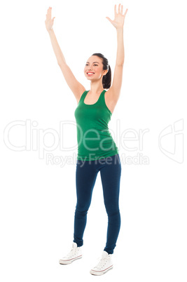 Girl warming up before her exercise session