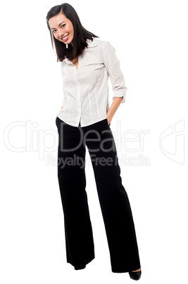 Casual asian businesswoman posing