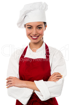 Confident female chef portrait