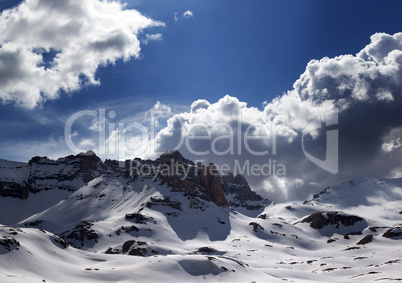 Panoramic view of snow mountains