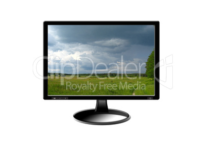 black monitor with image