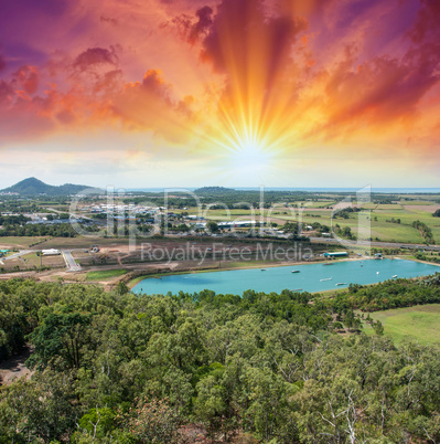 Spectacular aerial view of Queensland Countryside in winter