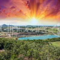Spectacular aerial view of Queensland Countryside in winter