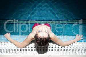 woman at the pool