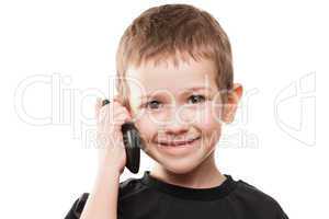 Child boy talking mobile phone