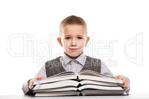 Child reading books