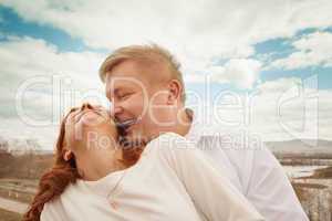 Playful couple enjoying outdoors