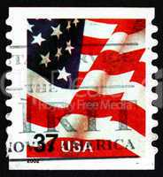 postage stamp usa 2002 usa flag