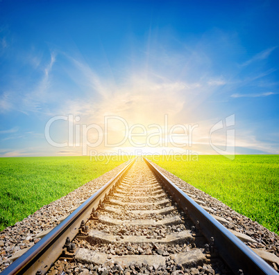 Railway in field