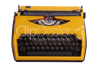 old yellow typewriter