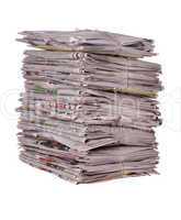 stacked newspapers