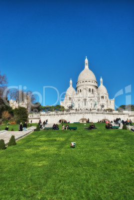 Paris. Wonderful view of Sacred Heart Cathedral. Le Sacre Coeur