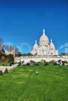 Paris. Wonderful view of Sacred Heart Cathedral. Le Sacre Coeur