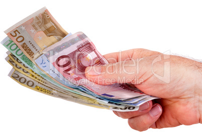 Hand with banknotes