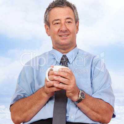 Business man with cup