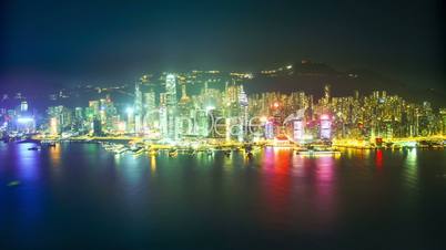 Skyscrapers in HongKong. Timelapse