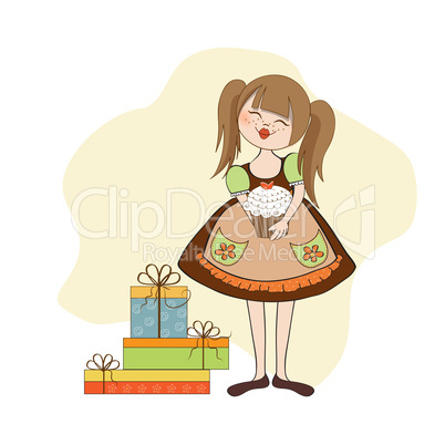 girl with birthday cake