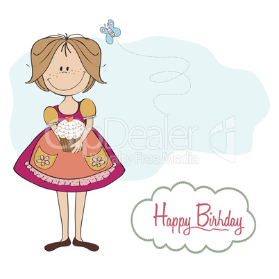 girl with birthday cake