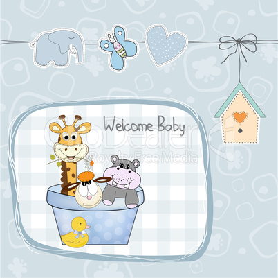 baby boy shower card with toys