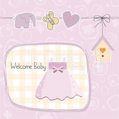 baby girl shower card with dress