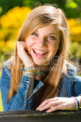 Portrait of charming happy young girl