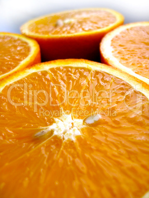 orange cut by fractions