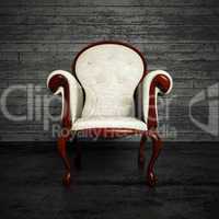 White leather armchair