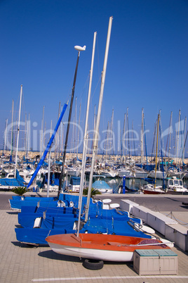 The yachts at the coast Tel-Aviv