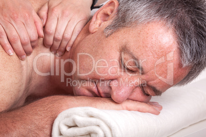 Senior man at the massage