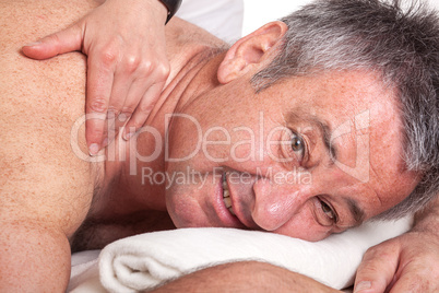 Senior man at the massage