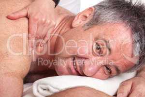 Senior man at the massage