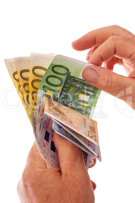 Hand with banknotes