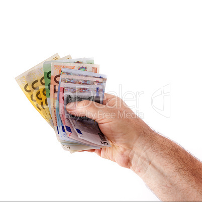 Hand with banknotes