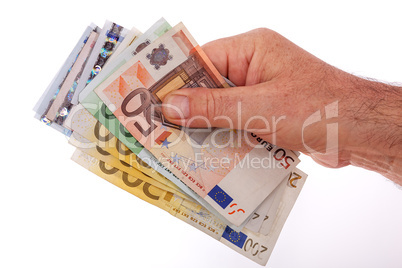 Hand with banknotes