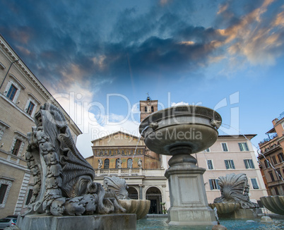 Rome, Italy. Beautiful architectural detail of a famous city squ